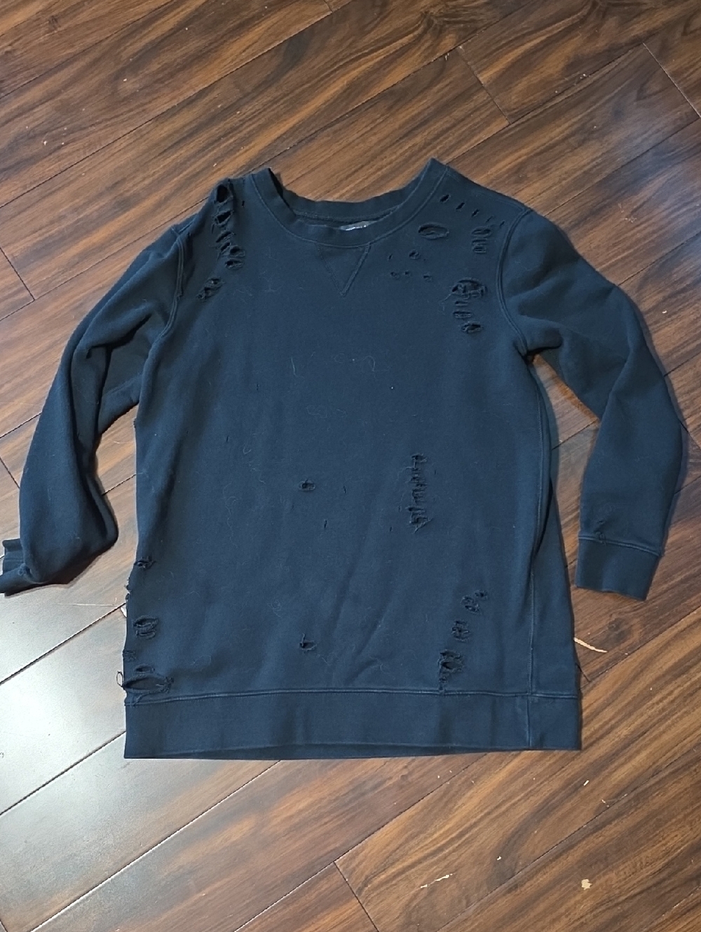 Kendall & Kylie Black Knit Crewneck Top